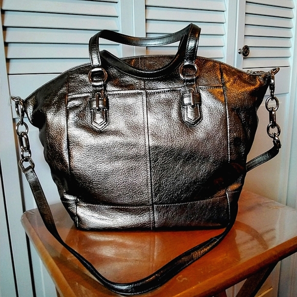 COACH Tote Bag with strap ▪︎ Brand NEW with tags, Gun Metal Silver ❤️ - Picture 3 of 9